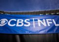 CINCINNATI, OH - DECEMBER 26: A detail view of the CBS NFL logo is seen on a banner during a game between the Cincinnati Bengals and the Baltimore Ravens on December 26, 2021, at Paul Brown Stadium in Cincinnati, OH. (Photo by Robin Alam/Icon Sportswire)
