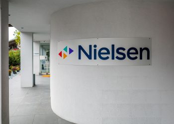 2M04X22 Lugano, Switzerland - October 1, 2022: Nielsen signage. (Alamy)