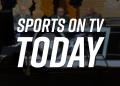 Featured image displaying the text Sports on TV Today over a background image.